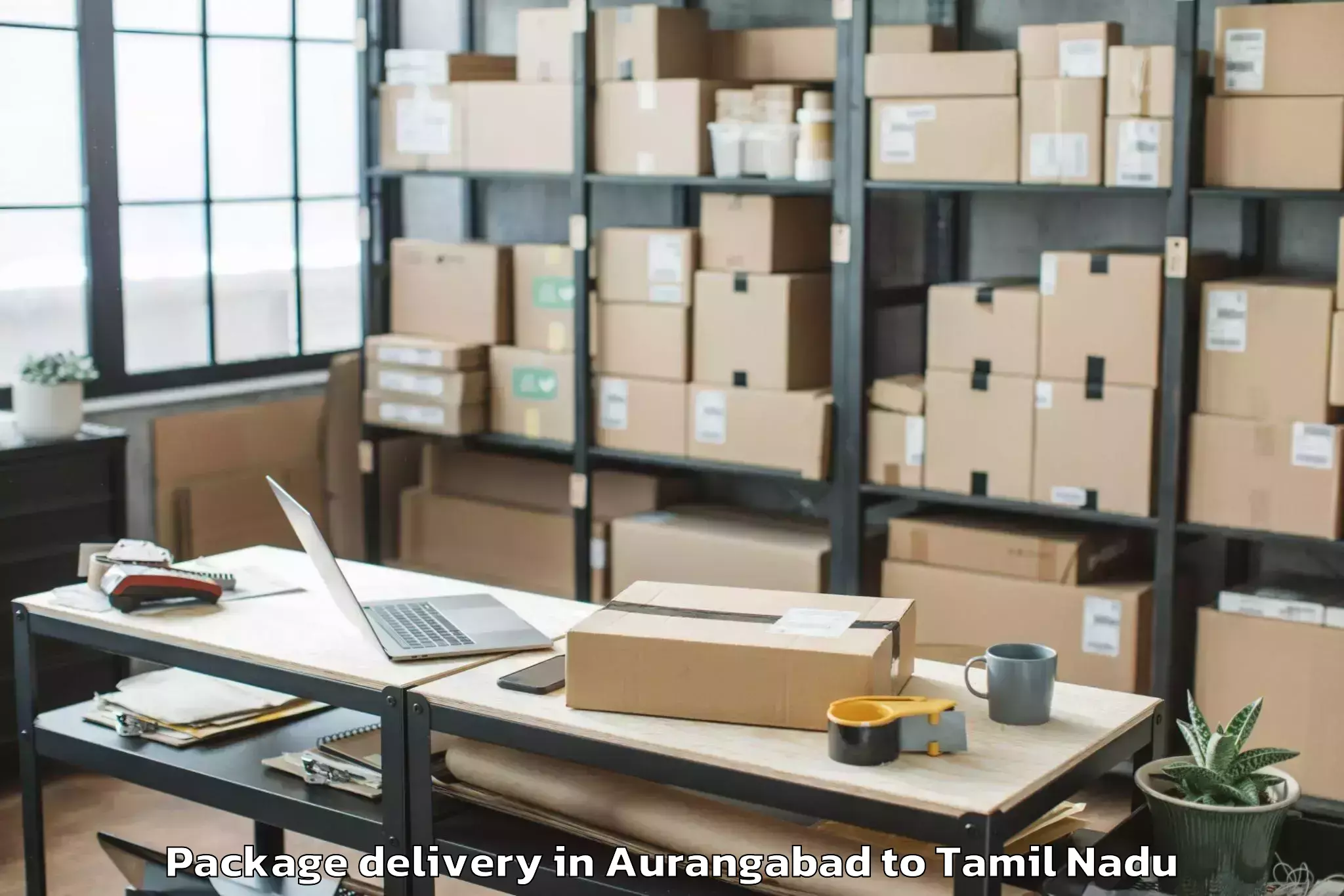 Top Aurangabad to Thanjavur Airport Tjv Package Delivery Available